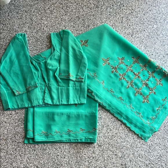 Other - Elegant Teal Embroidered Outfit